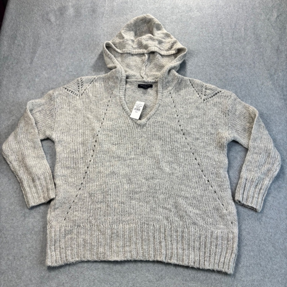 American Eagle Outfitters Hoodie Sweater Gray Knit Jegging Fit Women's Small